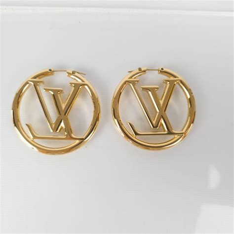 louis vuitton garden louise hoop earrings|Louis Vuitton hoop earrings silver.